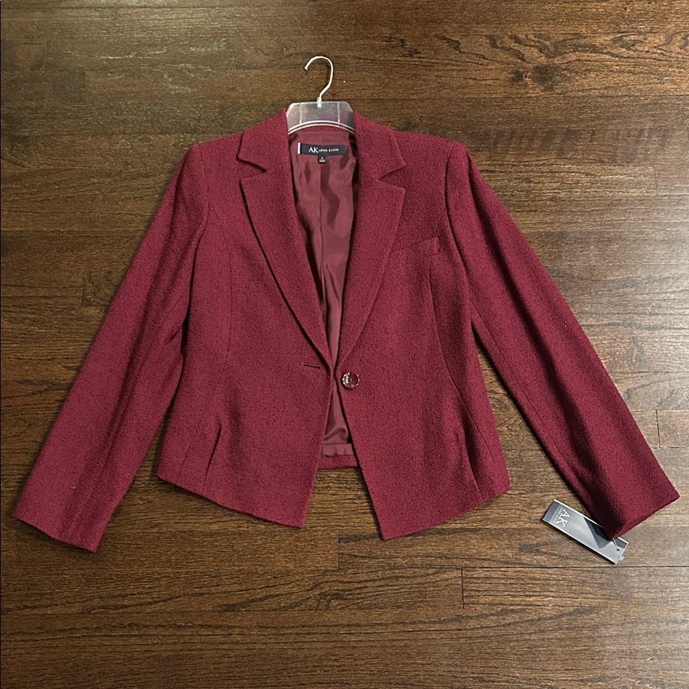 NWT Anne Klein Women's Burgundy Blazer Size 6
